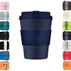 Ecoffee Cup 12oz 350ml Ecoffee Cup Riutilizzabile Eco-Friendly 100% a base vegetale tazza di caffè con coperchio e manica in silicone - Tazza da viaggio senza melamina, Dark Energy