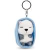 NICI Sleeping Pets 63169 - Portachiavi con Volpe artica di Peluche (8 cm) addormentata in Un Cestino, Accessorio di Peluche per Zaino o Borsa, Portachiavi per Grandi e piccini, Multicolore