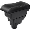 YJYWZH Auto Braccioli per Opel Corsa D 2006-2014 Bracciolo Doppio Strato Scatola Portaoggetti Console Centrale Interna with 3 USB Charging Port Nero con Cuciture Bianche