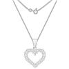 Tuscany Silver Collana con ciondolo cuore aperto con zirconi in argento sterling 925 su catena da 46 cm