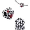 Genérico Charm Drago in argento Sterling 925, compatibile con ciondoli Pandora e molti altri bracciali con ciondoli., Pequeño, Argento, Rosso