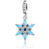 Annmors Charm Ciondolo Inverno Pupazzo Fiocco di neve 925 Argento Sterling Pendenti per Donne Braccialetti e Collane