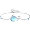 ONEFINITY Braccialetto a forma di animale, in argento Sterling 925, con elefante, pinguino, fenicottero, gatto, colibrì, balena, gioiello per donne e ragazze, Misura unica, Argento, pietra di luna