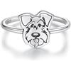 Qings Anello Cane Argento Sterling 925 Anello Schnauzer Aperto Regolabile per Donne Regali di Gioielli per Amanti dei Cani: Con Temi di Cane Carino e Animali Domestici