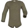 Engel Axil - Baby body woll body manica lunga con bottoni sulle spalle - lana seta, Verde oliva, 50-56