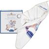 Helan, Linea Bimbi - Accappatoio Neonato e Neonata in Spugna di Cotone 100% Puro per Bagnetto Neonato e Poncho Mare Assorbente, Morbido e Delicato - Asciugamano Neonati con Cappuccio e Gancetto 64x64