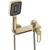 XJTNLB Rubinetto Doccia a Muro Rubinetti Cascata Parete Rubinetto per Vasca da Bagno con Doccia Miscelatore Monocomando Oro Spazzolato