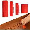gvivej 4 Pezzi Strumento Venatura del Legno, Strumento Texture Legno Grano, Tampone Effetto Legno di Gomma per Decorazioni Murali fai da te, Rosso