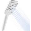 OFFO Soffione Doccia, Doccino per Doccia con 3 Modalità di Getto,Soffione Doccia Grande per Il Risparmio Idrico, Doccetta per Il Bagno, Copertura Grande, Rettangolare 12x9cm, Bianco
