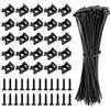 DAVIDJAMESCLARKE 330 Pezzi 21,5 x 16 mm Attacco Fascette con Fori viti, 150 mm Fascette viti in nylon,Nero Morsetti Cavi Base, Fascette stringicavo a vite in Plastica,Per parete,scrivania