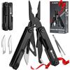 BIBURY Pinza Multiuso, Mini Tascabile EDC Multitool, Pinza Multifunzione con Rompivetro, Pinze Multiuso per Emergenze e Uso Quotidiano, Regalo Uomo Compleanno, Gadget, Idee Regali Natale Uomo - Nero