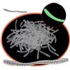 senvenelec Esche artificiali, bioniche in silicone morbido, per vermi, luminose verde che imitano il bloodworm, potenti - 100 pezzi