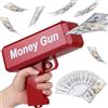 CPROSP Pistola Spara Soldi 100 Banconote False Incluse, Cash Pistol, Money Gun, Giocattolo Pistola per Soldi, Money Launching Pistol, Adatto per Feste,Matrimoni, Rosso