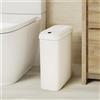 EKO Pattumiera automatica da bagno con coperchio, 2,6 litri, sottile, senza contatto, impermeabile, con sensore di movimento, per bagno, ufficio, cucina, bianco