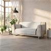 Italian Bed Linen Copridivano Antiscivolo COMFORT Made in Italy-Copridivano 2 Posti Maxi con Braccioli, Seduta 150 cm, Salvadivano con Fondo in Gomma Antiscivolo, Proteggi Divano Artigianale Tinta Unita - PANNA