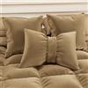 PETTI Artigiani Italiani - Cuscini Arredo in Velluto con Imbottitura, Cuscino per Camera da Letto, Divano Salotto, con Federa a Sacco, Fiocco Tortora - 50 x 40 cm