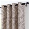 Vangao Tende damascate grigie con stampa cachemire medaglione per camera da letto soggiorno tende oscuranti vintage lino strutturato trattamento finestra 248 cm 2 pannelli grigio su beige