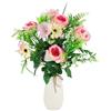 Flair Flower Bouquet di rose con fiori di margherita in vaso, 40 cm, decorazione per matrimonio con rose artificiali
