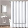Lush Decor Hotel Collection - Tenda da doccia, 182,9 x 182,9 cm, colore: bianco e blu navy