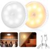 buvyuotu 2 Pezzi Luce Notturna con Sensore di Movimento, illuminazione LED per Armadio con Ricaricabile, 3 Modalità Regolabili, Luce Calda per Auto, per Scale, Corridoio, Cameretta, Armadietto