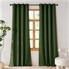 PONY DANCE Tende Oscuranti Camera da Letto Decorazioni Tenda Natalizie con Anelli 2 Pezzi L 140 x A 245 cm Verde Scuro, Curtains Termiche Isolanti per Interni e Salotto