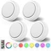 MOUJUCHI Luci Led a Batteria, 4 Pcs Mini Luce adesiva a batteria Luce Led Sottopensile per Scale, Armadio, Sottopensile, Cucina, Corridoio, Camere per Bambini (RGB Bianco)