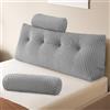 Z-hom Cuscino Schienale, Cuscino triangolare per testiera con fodera rimovibile, Cuscino da lettura per letto, cuscino schienale divano, cuscino da lettura, grigio chiaro (120 x 50 x 20 cm)