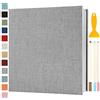 Semfalbuums Album Fotografico Autoadesivo 33x32 CM in Lino Album Portafoto Personalizzabile Scrapbook Photo Album Fotolibro Ricordi Nascita Matrimonio Journal Travel Guest Book, 120 Pagine Grigio