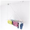 foxydry Mini, Stendibiancheria a soffitto Manuale, stendino Verticale richiudibile in Alluminio e Acciaio, stendipanni da balcone 152x54x25 cm Bianco