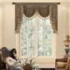 TOPLUXE Mantovana a Cascata per Finestre, Mantovana Floreale con Nappe, Tenda Corta Jacquard per Camera da Letto Soggiorno Cucina 1 Pezzo (Larghezza 150cm, Grigio & Oro)