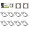 Maxled, Light is Led! 10 Pezzi Cornice Faretti LED Incasso GU10 Portafaretto Incasso Foro 65 x 65mm per LED Alogeno Portalampade GU10 Quadrato Nichel Alluminio Dimensioni: 85mm x 85mm x 32mm