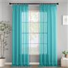 Woaboy Tende per Interni Finestre Voile Trasparenti con Fettuccia Tende a Panello Morbidi Moderne per Camera da Letto Soggiorno Bambini 2 Pezzi 140x260cm Blu