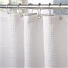 VANZAVANZU Tenda da Doccia Impermeabile con Ganci in Metallo Tenda da Bagno in Tessuto Waffle Poliestere Antimuffa per Vasca da Bagno Stanza Bagnata Box Doccia - 122 x 182cm (Bianco)