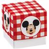 Ingrosso e Risparmio Bomboniere Compleanno 10 pz Scatoline Portaconfetti Cubo in Cartoncino con Topolino Fondo e Coperchio per Bimbo Rosso a Quadri Nascita Battesimo Fai da Te Confettata Segnaposto