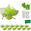 Doni Bomboniere Set 18 Anni 12 Sacchettini Rete e Tulle Verde Fluo Portaconfetti Applicazioni '18' in Legno Bianco Bustine Confetti Verdi Cioccolato Bigliettini Personalizzabili