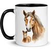 Chatcripant Tazza Cavallo in Ceramica - Mug con Cavallo per Amanti dei Cavalli ed Equitazione - Idea Regalo Donna, Bambina, Cavaliere