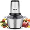 UPOHYEE Tritatutto Elettrico 600W Mini Robot da Cucina Con 4 Lame e 2L Ciotola in Acciaio Inox, Mixer Cucina 2 Velocità per Frutta Verdura Carne Spezie