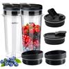 Owowong 2 bicchieri di ricambio da 16 oz con 4 coperchi Sip & Seal per Ninja, bicchieri monodose per frullatori BL660 BL740 BL770 BL780 BL810 BL820 BL830 QB3000 della serie Nutri Ninja