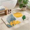 Morbuyshop Tappeto Shaggy a pelo alto Anti-Scivolo, Comodo Zerbino per Bagno, Morbido Tappeto da Bagno, Super Assorbente Tappeto Doccia (50 * 80cm, Foglia Verde 2)