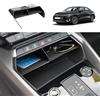 Coleya Scatola Portaoggetti del Console Centrale Compatibile con A*udi A3 8Y 2021-2023, Console Centrale Portaoggetti, Accessori A3 8Y Organizer per Braccioli con Tappetino Antiscivolo (Nero)