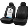 Upgrade4cars Coprisedili Anteriori Set Versione 2026 Nero Auto Universale | Set anteriore 4 pezzi | Imbottitura 8 mm | Lavabile a 30 °C | Universale