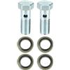 QUARKZMAN Adattatore Universale per Raccordo Freno Banjo 2 Set M12 X 1.5 | In Acciaio Carbonio. Per Freni Idraulici. Dimensione 39x19mm. Foro 7mm. Guarnizioni 13/18mm. Inclusi 4 Guarnizioni.
