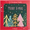 MIJOMA Set di 10 biglietti di Natale con buste, 2 disegni per set, 14 x 14 cm, biglietti pieghevoli, interni vuoti, biglietti di auguri festivi per Natale (foresta invernale e tempo desiderato)
