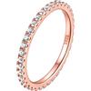 ChicSilver Anello da Donna in Argento 925 Oro Rosato Misura 22 Anelli Argento E Zirconi Anelli Donna in Argento 925