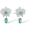 Santuzza - Orecchini pendenti in argento Sterling 925 con gemme per donne, Argento sterling Gemma, Zirconie sintetico