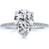 Bling Jewelry Anello Di Fidanzamento A Solitario Con Forma Di Pera A Goccia Di 2,5 CT In Forma Di Pera AAA CZ Per Donne Con Fascia Di 1MM In Zircone Cubico Argento Sterling .925
