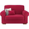 IRGE - Copripoltrona Bonton in tessuto bielastico bordeaux - Estendibile fino a 115 cm