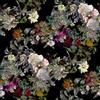 FunStick Carta da Parati Autoadesiva Muro Floreale Nero Scuro Romanticismo Scarlatto Adesivi Murali Camera da Letto Verde Carta da Parati Fotomurali Natura Foglie e Fiori Rosa Nero Vintage 44.5CM×3M