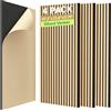 TONOR set di 4 Pannelli Fonoassorbenti in Legno Impiallacciato, 120x60x1,9 cm, Piastrella da Parete Autoadesiva, Pannello Acustico Decorativo 3D, Pannelli Acustici per Soggiorno, Ufficio, Quercia