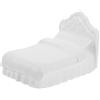 ibasenice 1:25 Miniatura Casa delle Bambole Letto Singolo 8X5.4X5.1cm Mini Letto Comò Miniatura Casa delle Bambole Camera Letto Singolo Letto Crema Bambino